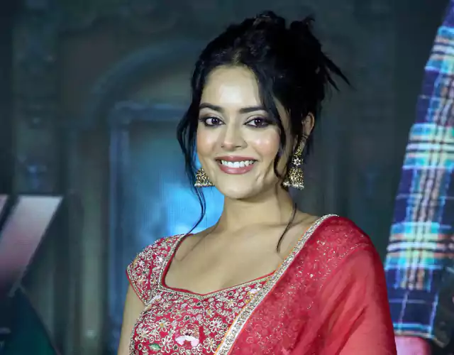 Riddhi Kumar at The Raja Saab Release Press Meet